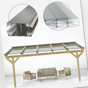 Terrassenüberdachung Doppelstegplatten 16 mm X-Struktur klar Dachhaut Alu/Alu