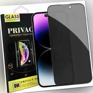 Blickschutz Glas iPhone 15 14 13 12 11 XS Pro Max Plus Mini Panzerfolie Privacy