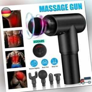 6 Modi Electric Massage Gun Massagepistole Massager Muscle Massagegerät +4 Köpfe