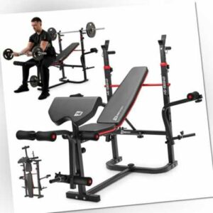 Hop-Sport Multifunktion Hantelbank HS-1065 mit Curlpult Trainingsbank klappbar