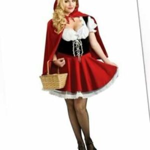 Damen Rotkäppchen Kostüm Märchen Kleid Halloween Karneval S M L 34 36 38 40