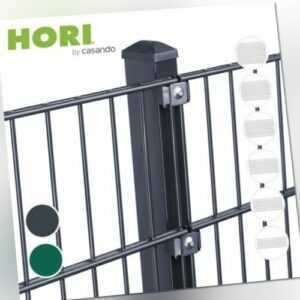 HORI Doppelstabmattenzaun Zaun Matten inkl Pfosten Gartenzaun Gitter Set 6/5/6