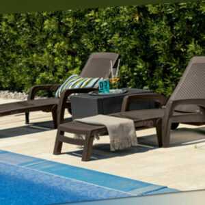 Sonnenliege Poolliege Gartenliege Bica Lettino Miami verstellbar mit Rollen,