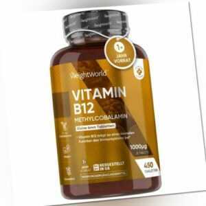 Vitamin B12 - 450 Tabletten - 1+ Jahresvorrat - Energie - Immunsystem - Vegan