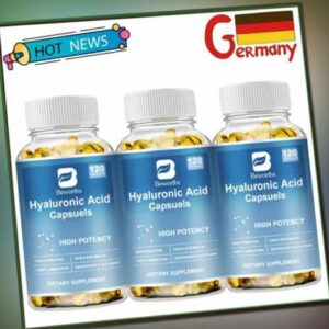 3 Flaschen | Hyaluronsäure-Kapseln | 250 mg | Hyaluronsäure mit Vitamin C