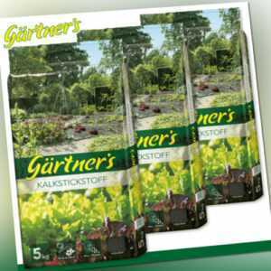 Gärtner’s 3 x 5 kg Kalkstickstoff fein geperlt Mineralien Wachstum Pflege Garten