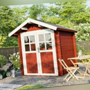 Gartenhaus Holzhaus Gerätehaus Blockhaus Schuppen 2x2m 28mm mit Fußboden