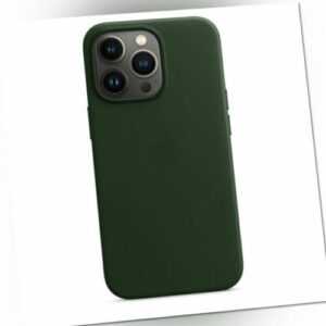 iPhone 13 Pro Leder Case mit MagSafe Schwarzgrün