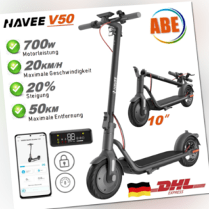 NAVEE V50 E-Scooter mit Straßenzulassung Elektroroller ABE Erwachsene Max 50Km