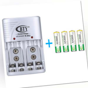 Universal Batterie Ladegerät Charger für AA AAA 9V + 4x AA Wiederaufladbare Akku