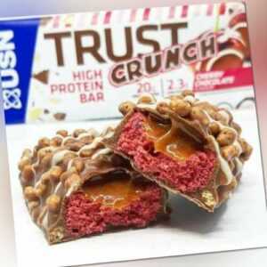 USN USA Trust Crunch Bars, 12 x 60 g Proteinriegel, - Eiweiß - Riegel -Snack