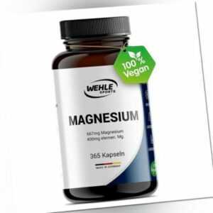 Magnesium MG 365 Kapseln 400mg Hochdosiert Knochen Zähne Vegan Wehle
