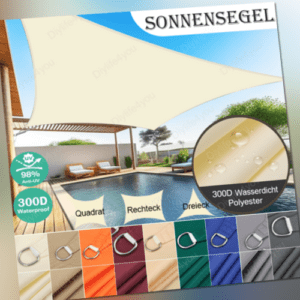 Sonnensegel Sonnenschutz WASSERDICHT Windschutz 98% UV-Schutz Dreieck  Rechteck