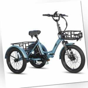 Fafrees Elektro-Dreirad E-Bike 20 Zoll 3 Räder Fahrrad 500W Cargo Trike mit Korb