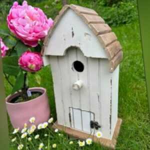 Dekoratives Vogelhaus von Clayre & Eef Shabby Chic Holz Garten 38cm NEU