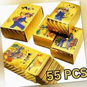 Pokemon Gold Folienkarten - 55-teiliges TCG Deck Goldfolie verschiedene Karten