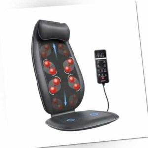 Rückenmassagegerät, Massagesitzauflage S-Form Shiatsu mit Vibration, Grau