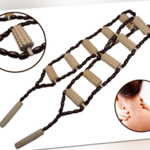 Massage Roller Rücken Rollband Nackenmassage Holz Körpermassage Wellness Massage
