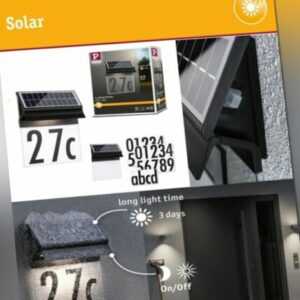 Paulmann Solar LED Hausnummernleuchte Neda IP44 3000K Schwarz mit 2x Zahlensatz
