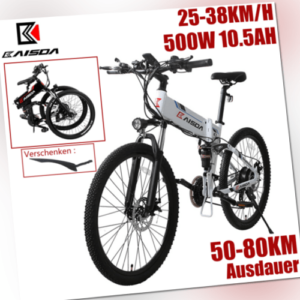 E Mountain Bike 26 Zoll Herren / Damen Klappbare Elektrofahrrad mit Pedelec Neu