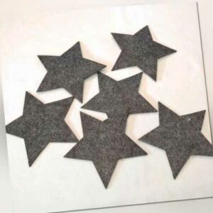 6 Stück graue Filzsterne 15 cm als Tischdeko Untersetzer Weihnachtsdeko Sterne