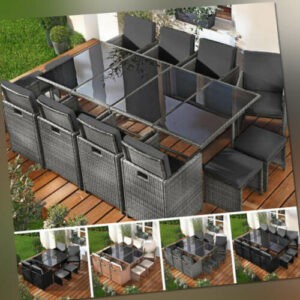 Poly Rattan Sitzgarnitur Gartenmöbel Essgruppe Lounge Sitzgruppe Garten Garnitur