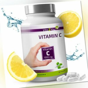 Vita2You Vitamin C 1000mg - 365 Kapseln - Jahrespackung - hochdosiert