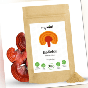 Bio Reishi Pulver 100g - Glänzender Lackporling - 100% ganzer Fruchtkörper
