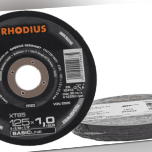 RHODIUS Trennscheibe XT85 10 Stück Ø 125 mm für Edelstahl, Stahl, Metall