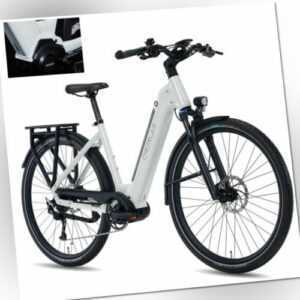 DERUIZ City E-Bike 28Zoll 250W Mittelmotor 80Nm Trekking E Bike für Damen/Herren