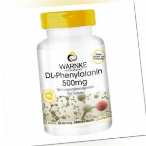 DL-Phenylalanin 500 mg - 100 Tabletten, essentielle Aminosäure, vegan | Warnke