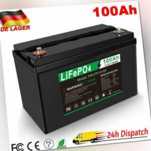 12V 100Ah LiFePO4 Akku Lithium Batterie BMS für Wohnmobil Solaranlage Boot RV