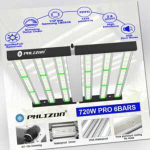 Phlizon 720W Foldable Grow Light Full Spectrum Commercial Bars for Indoor Plants
