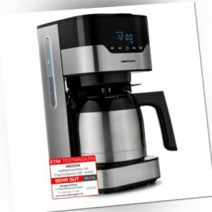 MEDION MD 18458 Kaffeemaschine Thermoskanne Timer 8 Tassen 900W 1,2L Edelstahl