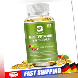 120 Kapseln Multivitamin & Mineralien Höchste Potenz Vitaminkomplex Ergänzung