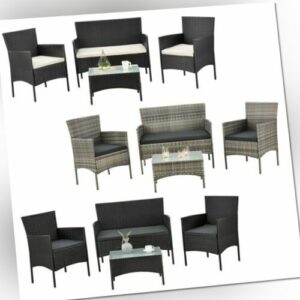 Polyrattan Gartenmöbel Sitzgruppe Gartenset Lounge Garnitur Set Juskys®