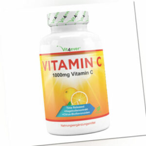 365 Tabletten Vitamin C 1000mg Hagebuttenextrakt + Bioflavonoiden Time Released