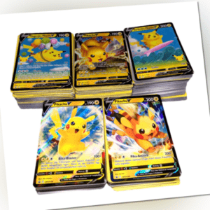 50 Pokemon Karten mit Pikachu V, seltenen Glitzer und Holo Karten Deutsch
