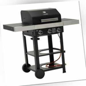 TAINO WABAYA 3+0 Gasgrill Grillwagen 3 Brenner Sear-Burner Schwarz Matt