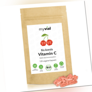 Bio Vitamin C 120 Kapseln: Natürliches Acerola | Hochdosiert | Made in Germany