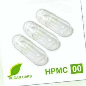 Leerkapseln 100 - 20.000 vegan HPMC Gr 00 leere Kapseln Cellulose Premium