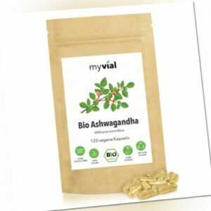 Bio Ashwagandha 120 Kapseln vegan | 40-Tage-Vorrat | 500mg pro Kapsel