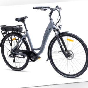 Elektrofahrrad Citybike E-Bike 700C E-CI1200 Grau Shimano Damenrad 518Wh