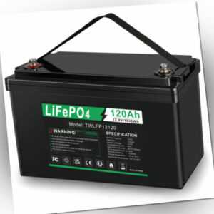 LiFePO4 Akku 120Ah 12V Lithium Batterie BMS für Wohnmobil Solaranlage Boot RV