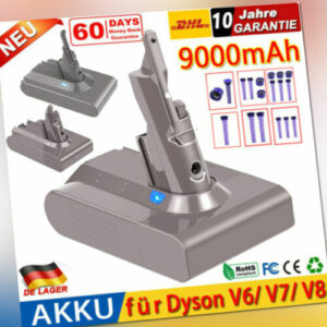 9000mAh Akku Für Dyson V7 V8 V6 Ersatzakku Animal Absolute Motorhead Staubsauger