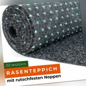 Kunstrasen Teppich Wasserfest Rasenteppich Balkon mit Noppen Grau