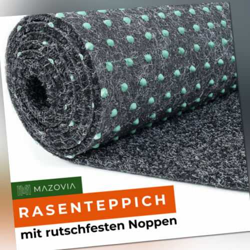 Kunstrasen Teppich Wasserfest Rasenteppich Balkon mit Noppen Grau
