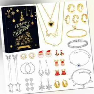 2023 Adventskalender Mädchen Weihnachtskalender mit Halskette, Armbänder & Ringe