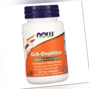 Gr8-Dophilus™ 60 Veg Kapseln  Now Foods Darmflora 8 Stämmen 4 Milliarden KBE