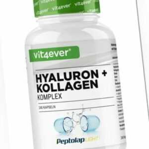 Hyaluron + Kollagen Komplex - 240 Kapseln Hochdosierte Hautformel + Silizium B7